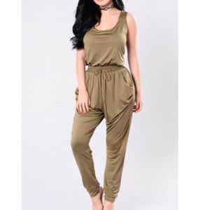 🚫SOLD Ⓜ️ercari Fashion Nova Olive Jumpsuit S